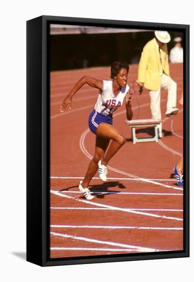 American Sprinter Edith Mcguire at Tokyo 1964 Summer Olympics, Japan-Art Rickerby-Framed Stretched Canvas