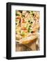 American-Style Vegetable Pizza with Piece on Server-Foodcollection-Framed Photographic Print