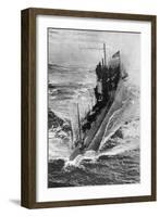 American Submarine 'Preparedness' at Full Speed, First World War, 1914-1918-null-Framed Giclee Print