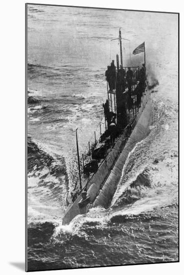 American Submarine 'Preparedness' at Full Speed, First World War, 1914-1918-null-Mounted Giclee Print