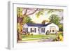 American Suburban Home-null-Framed Art Print