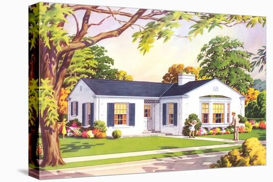 American Suburban Home-null-Stretched Canvas