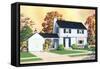 American Suburban Home-null-Framed Stretched Canvas