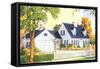 American Suburban Home-null-Framed Stretched Canvas