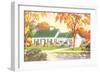 American Suburban Home-null-Framed Art Print