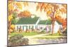 American Suburban Home-null-Mounted Art Print