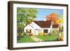 American Suburban Home-null-Framed Art Print