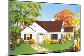 American Suburban Home-null-Mounted Art Print