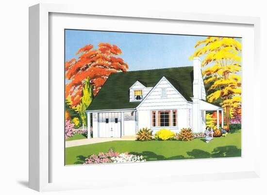 American Suburban Home-null-Framed Art Print