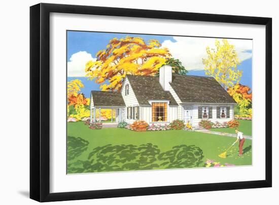 American Suburban Home-null-Framed Art Print