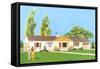 American Suburban Home-null-Framed Stretched Canvas