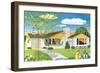 American Suburban Home-null-Framed Art Print