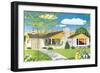 American Suburban Home-null-Framed Art Print