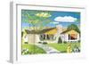 American Suburban Home-null-Framed Art Print