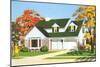 American Suburban Home-null-Mounted Art Print