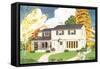 American Suburban Home-null-Framed Stretched Canvas