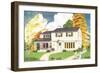 American Suburban Home-null-Framed Art Print