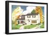 American Suburban Home-null-Framed Art Print