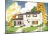 American Suburban Home-null-Mounted Art Print