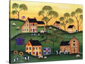 American Sunshine Country Farm-Cheryl Bartley-Stretched Canvas