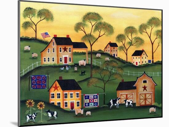 American Sunshine Country Farm-Cheryl Bartley-Mounted Giclee Print