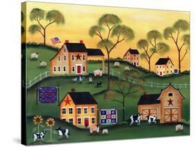 American Sunshine Country Farm-Cheryl Bartley-Stretched Canvas