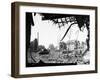 American Tank Amid Rubble in Street of German City-null-Framed Photographic Print