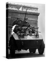 American Tank in Paris-null-Stretched Canvas