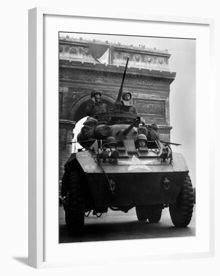 American Tank in Paris-null-Framed Photo