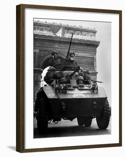 American Tank in Paris-null-Framed Photo