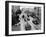 American Tanks at the Friedrichstrasse Checkpoint Crossing Through the Berlin Wall-null-Framed Photo