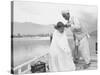 American Tourist, Young Danny Thomas Receiving Hair Cut on House Boat During Vacationing-James Burke-Stretched Canvas