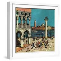 "American Tourists in Venice," June 10, 1961-Amos Sewell-Framed Giclee Print