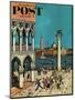 "American Tourists in Venice," Saturday Evening Post Cover, June 10, 1961-Amos Sewell-Mounted Giclee Print