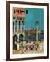 "American Tourists in Venice," Saturday Evening Post Cover, June 10, 1961-Amos Sewell-Framed Giclee Print