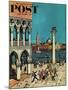 "American Tourists in Venice," Saturday Evening Post Cover, June 10, 1961-Amos Sewell-Mounted Giclee Print