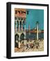 "American Tourists in Venice," Saturday Evening Post Cover, June 10, 1961-Amos Sewell-Framed Giclee Print