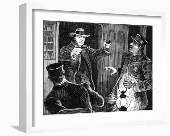 American Train Robbery-null-Framed Art Print