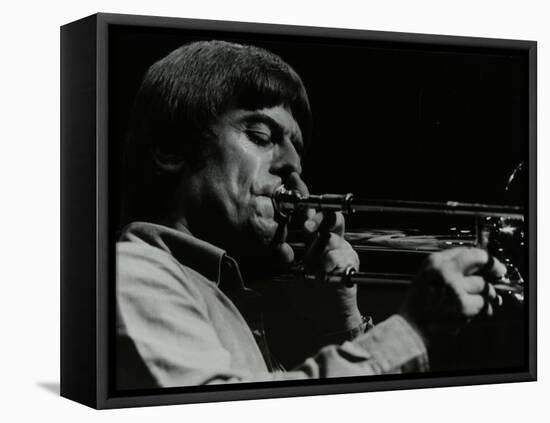 American Trombonist Bill Watrous Playing at the Forum Theatre, Hatfield, Hertfordshire, 1982-Denis Williams-Framed Stretched Canvas