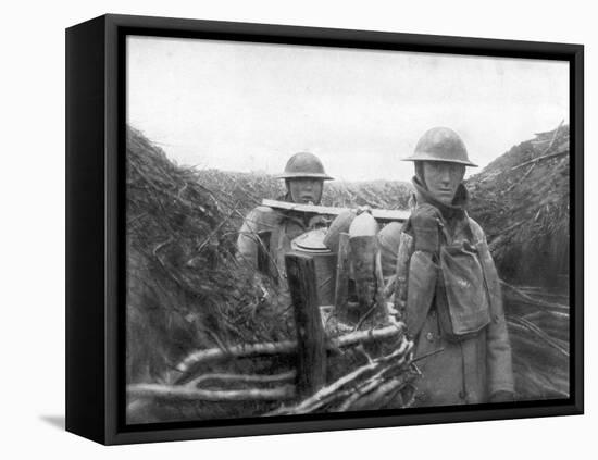 American Troops at the Front Delivering Soup to their Comrades, 1917-1918-null-Framed Stretched Canvas