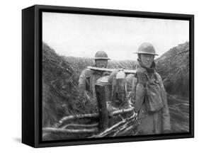 American Troops at the Front Delivering Soup to their Comrades, 1917-1918-null-Framed Stretched Canvas