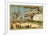 American Troops Boarding a Ship, Spanish-American War, 1898-null-Framed Giclee Print