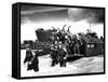 American Troops D-Day-null-Framed Stretched Canvas