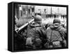 American Troops Face East Berlin at Checkpoint Charlie at Friedrichstrasse in West Berlin-null-Framed Stretched Canvas