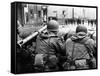 American Troops Face East Berlin at Checkpoint Charlie at Friedrichstrasse in West Berlin-null-Framed Stretched Canvas