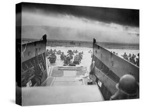 American Troops on Omaha Beach During D Day Invasion of Normandy-null-Stretched Canvas