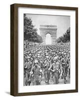 American Troops Parade Through the City, August 1944-null-Framed Photographic Print