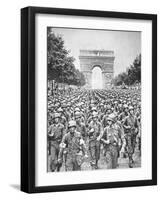 American Troops Parade Through the City, August 1944-null-Framed Photographic Print