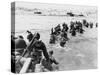 American Troops Under Enemy Fire Wading Through the Sea to Land on the Beaches of Normandy France-null-Stretched Canvas