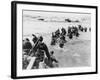 American Troops Under Enemy Fire Wading Through the Sea to Land on the Beaches of Normandy France-null-Framed Photographic Print